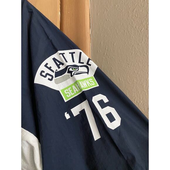 NWT NFL Men's XXL Seattle Seahawks 1/4 Zip Nylon Track Jacket Team - Picture 4 of 11